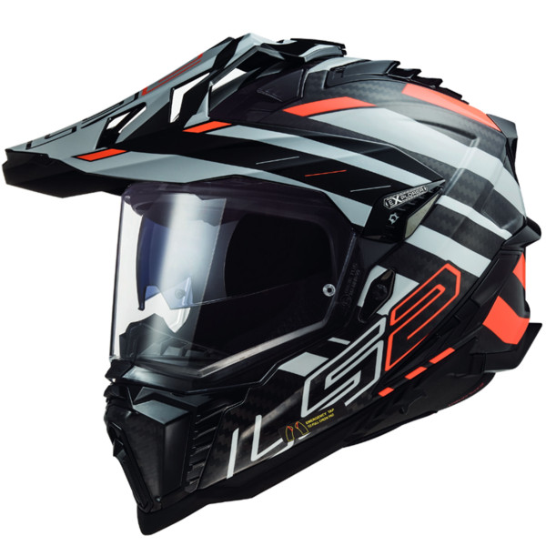 LS2 LS2 MX701 EXPLORER CARBON EDGE BLACK FLUO ORANGE